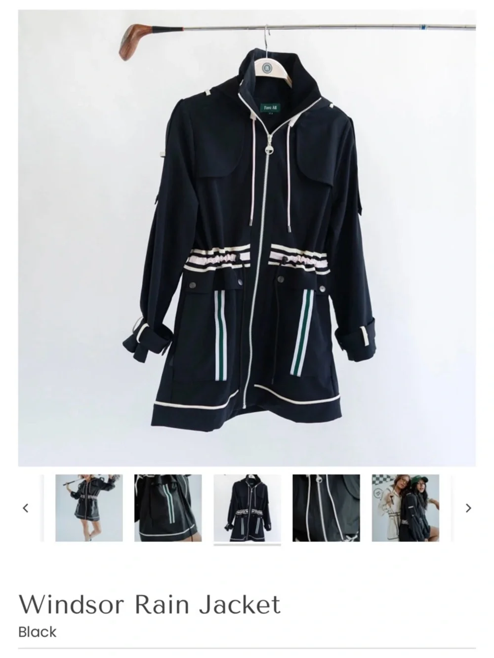 Fore All Windsor Rain Jacket Black Size Large - Picture 13 of 15